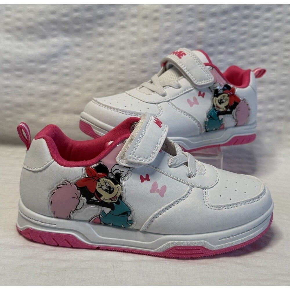Disney's Minnie Mouse Toddler Casual Sneakers Size 11c White Pink Girl Shoes Nwt